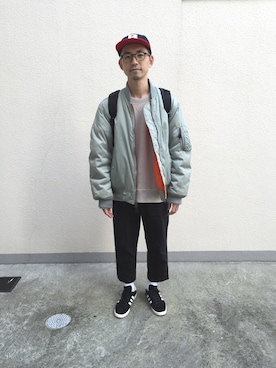 「Basis Broek Belgium（バージスブルック）のアイテム」を使った、サクさん（メンズ・172cm）の秋コーディネート