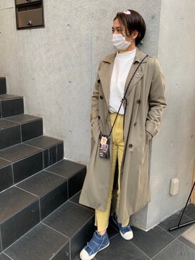 「RETRO GIRL（レトロガール）のアイテム（トレンチコート）」を使った、emi.Kyさん（レディース・161cm）の春コーディネート