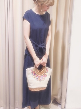 「INTERPLANET（インタープラネット）のアイテム（バッグ）」を使った、Shokoさん（レディース・170cm）の春コーディネート