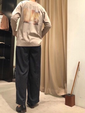 「アイテム（トップス、ベージュ系）」を使った、Shokoさん（レディース・170cm）の秋コーディネート