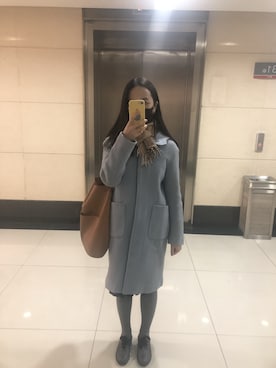 「NICE CLAUP（ナイスクラップ）のアイテム（ダッフルコート）」を使った、咋咋さん（レディース・159cm）の冬コーディネート