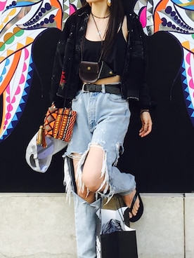 「Dr. Martens（ドクターマーチン）のアイテム（財布/小物）」を使った、_8mk_さん（レディース・161cm）の春コーディネート