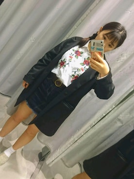 「花柄 トップス」｜chioriさん（レディース・160cm）の冬コーディネート
