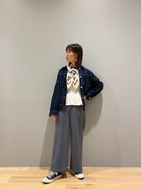 「COLONY 2139（コロニートゥーワンスリーナイン）のアイテム（ブルゾン）」を使った、さとかなさん（レディース・161cm）の春コーディネート