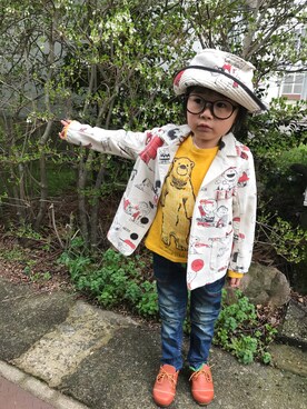 「One deux boo（ワンドゥーブー）のアイテム（トップス）」を使った、Ai Katouさん（キッズ・100cm）の春コーディネート