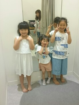 「UNIQLO（ユニクロ）のアイテム（その他）」を使った、aiyuiさん（キッズ・70cm）の春コーディネート