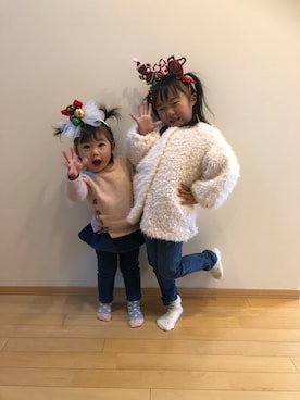 「SEVENDAYS=SUNDAY（セブンデイズサンデイ）のアイテム（ブルゾン）」を使った、aiyuiさん（キッズ・70cm）の冬コーディネート