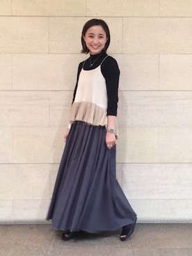 「プリーツ」｜IGARAMUさん（レディース・162cm）の春コーディネート