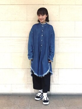 「カットオフ」｜「アイテム（ワンピース/ドレス）」を使った、IGARAMUさん（レディース・162cm）の春コーディネート