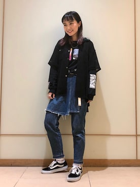 「FLAGSTUFF（フラグスタフ）のアイテム」を使った、IGARAMUさん（レディース・162cm）の春コーディネート