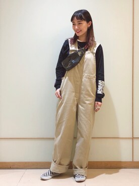 「FLAGSTUFF（フラグスタフ）のアイテム」を使った、IGARAMUさん（レディース・162cm）の春コーディネート