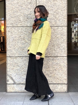 「アイテム（ストール/ショール）」を使った、IGARAMUさん（レディース・162cm・20代）の冬コーディネート