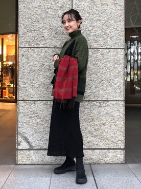 「mame（マメ）のアイテム（トップス）」を使った、IGARAMUさん（レディース・162cm）の冬コーディネート