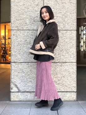「シャーリング」｜IGARAMUさん（レディース・162cm）の冬コーディネート