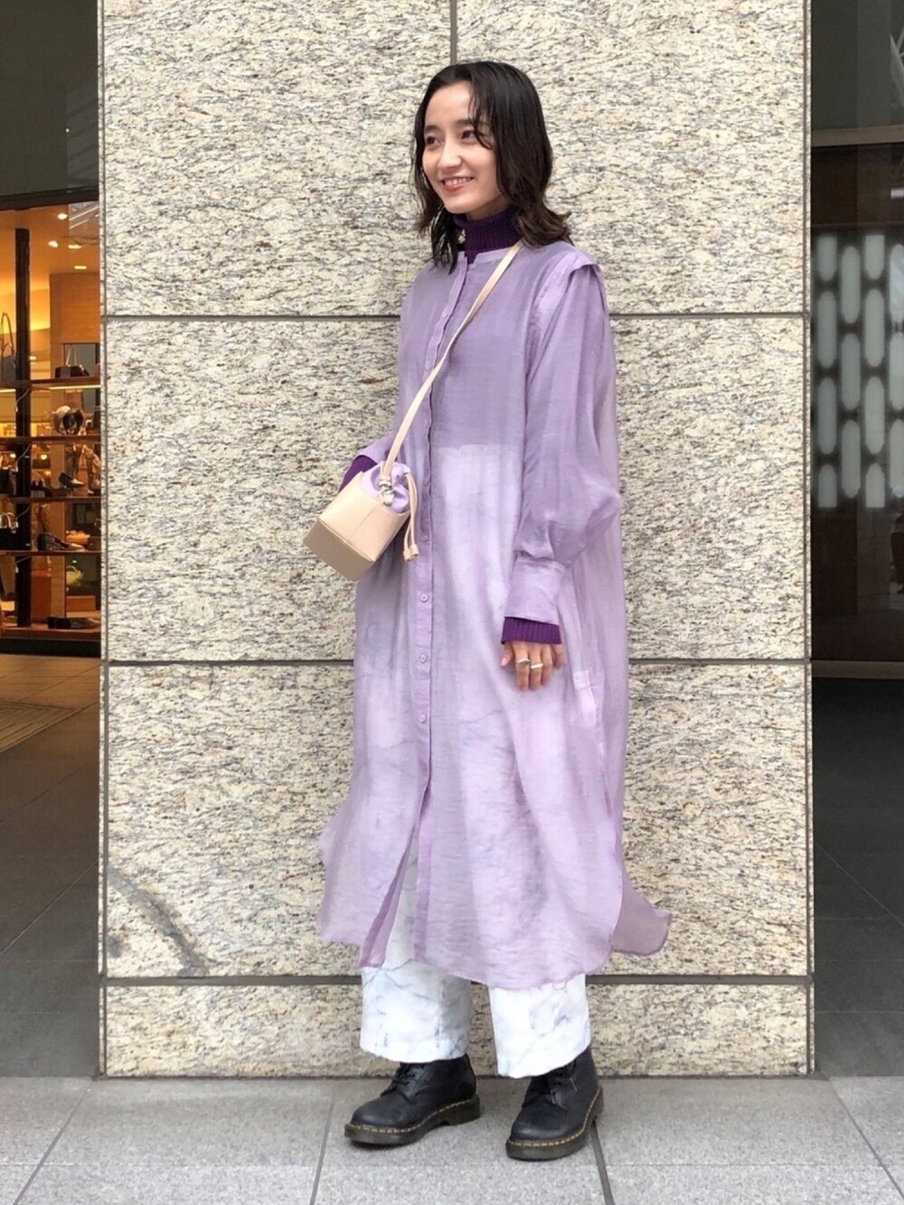 RayBEAMS バンドカラーシアーシャツワンピース Ray BEAMS（レイビームス）の「Ray BEAMS / シアー バンドカラー