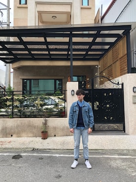 「STEVENSON OVERALL CO.（スティーブンソンオーバーオール）のアイテム（ジャケット/アウター）」を使った、陳威佑さん（メンズ・175cm）の冬コーディネート