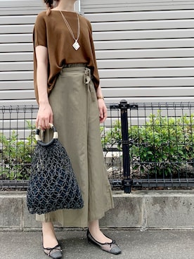 「BITTOKO（ビットコ）のアイテム（パンツ）」を使った、Yokoさん（レディース・169cm）の夏コーディネート