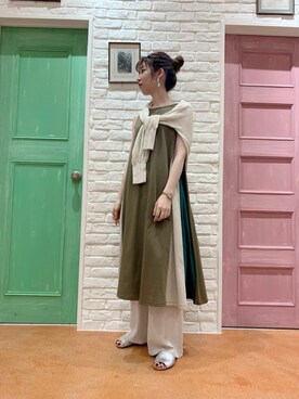 「BITTOKO（ビットコ）のアイテム（パンツ）」を使った、Yokoさん（レディース・169cm）の夏コーディネート