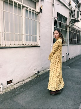 「アイテム（チョーカー、イエロー系）」を使った、jouetieさん（レディース・154cm）の春コーディネート