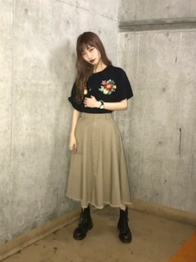 「ミモレ丈スカート」｜jouetieさん（レディース・163cm）の夏コーディネート