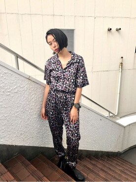 「jouetie（ジュエティ）のアイテム（つなぎ/オールインワン）」を使った、jouetieさん（レディース・158cm）の夏コーディネート