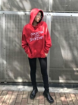 「THRASHER（スラッシャー）のアイテム」を使った、jouetieさん（レディース・158cm）の夏コーディネート