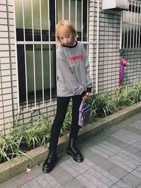 「THRASHER（スラッシャー）のアイテム」を使った、jouetieさん（レディース・150cm）の秋コーディネート