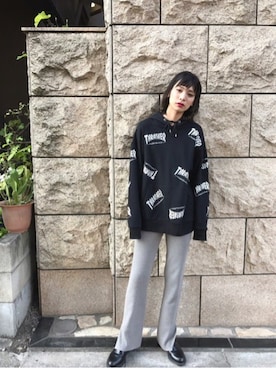 「THRASHER（スラッシャー）のアイテム」を使った、jouetieさん（レディース・166cm）の秋コーディネート