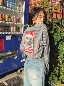 「THRASHER（スラッシャー）のアイテム」を使った、jouetieさん（レディース・158cm）の秋コーディネート