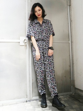 「jouetie（ジュエティ）のアイテム（つなぎ/オールインワン）」を使った、jouetieさん（レディース・166cm）の秋コーディネート