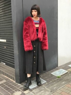 「ミディ丈スカート」｜jouetieさん（レディース・166cm）の秋コーディネート