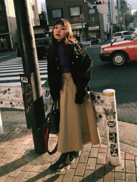 「jouetie（ジュエティ）のアイテム（ムートンコート）」を使った、jouetieさん（レディース・154cm）の秋コーディネート