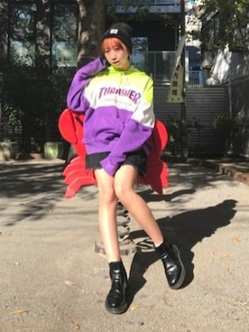 Thrasher スラッシャー のパーカー パープル系 を使ったレディース人気ファッションコーディネート ユーザー ショップスタッフ Wear