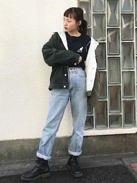 「KANGOL（カンゴール）のアイテム（Tシャツ/カットソー）」を使った、jouetieさん（レディース・155cm）の冬コーディネート