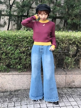 「KANGOL（カンゴール）のアイテム（ニット/セーター）」を使った、jouetieさん（レディース・150cm）の冬コーディネート