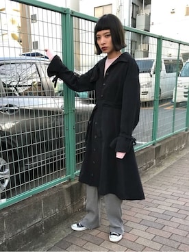 「トレンチワンピース」｜jouetieさん（レディース・166cm）の春コーディネート