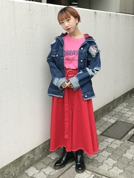「ミディスカート」｜jouetieさん（レディース・150cm）の春コーディネート