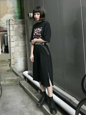 「グラフィックＴ」｜「アイテム（ワンピース/ドレス）」を使った、jouetieさん（レディース・166cm）の春コーディネート