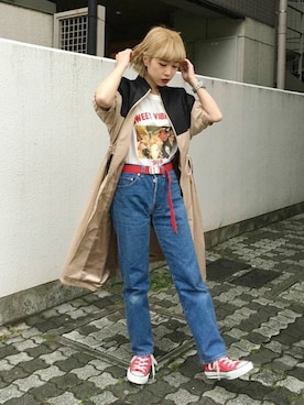 「ガチャベルト」｜jouetieさん（レディース・155cm）の春コーディネート