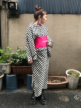 「ブロックチェック」｜jouetieさん（レディース・154cm）の夏コーディネート