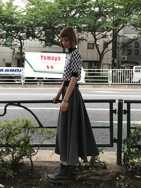 「ブロックチェック」｜jouetieさん（レディース・166cm）の夏コーディネート
