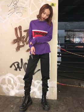 「THRASHER（スラッシャー）のアイテム」を使った、jouetieさん（レディース・163cm）の夏コーディネート