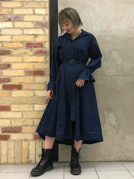 「トレンチワンピース」｜jouetieさん（レディース・159cm）の秋コーディネート