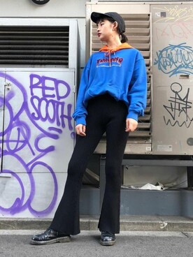 「THRASHER（スラッシャー）のアイテム」を使った、jouetieさん（レディース・167cm）の秋コーディネート