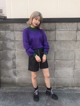 「KANGOL（カンゴール）のアイテム（ニット/セーター）」を使った、jouetieさん（レディース・156cm）の冬コーディネート