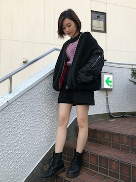 「KANGOL（カンゴール）のアイテム（ニット/セーター）」を使った、jouetieさん（レディース・154cm）の冬コーディネート