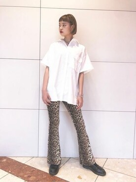 「jouetie（ジュエティ）のイージーフィットフレアパンツ（その他パンツ）」を使った、jouetieさん（レディース・167cm）の夏コーディネート