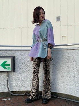 「jouetie（ジュエティ）のイージーフィットフレアパンツ（その他パンツ）」を使った、jouetieさん（レディース・154cm）の秋コーディネート