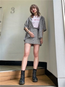 「ブロックチェック」｜jouetieさん（レディース・170cm）の夏コーディネート