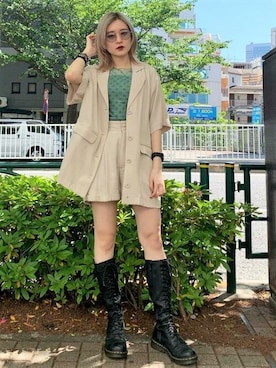 「アイテム（テーラードジャケット）」を使った、jouetieさん（レディース・154cm）の夏コーディネート